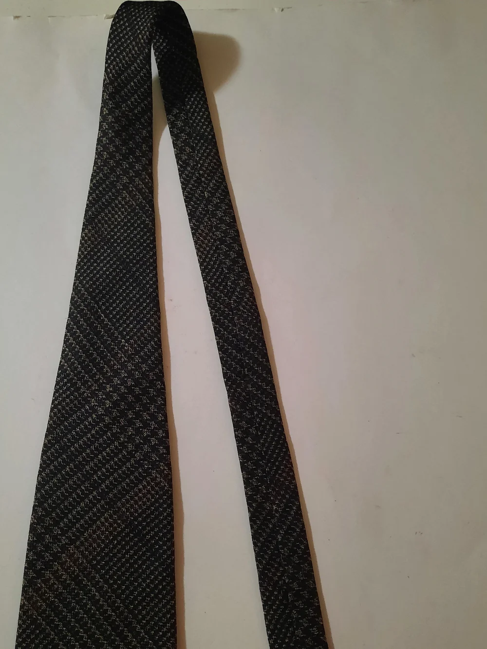Vintage Eddie Bauer AKA Woven Tweed Necktie Brown Gold Geometric Pattern